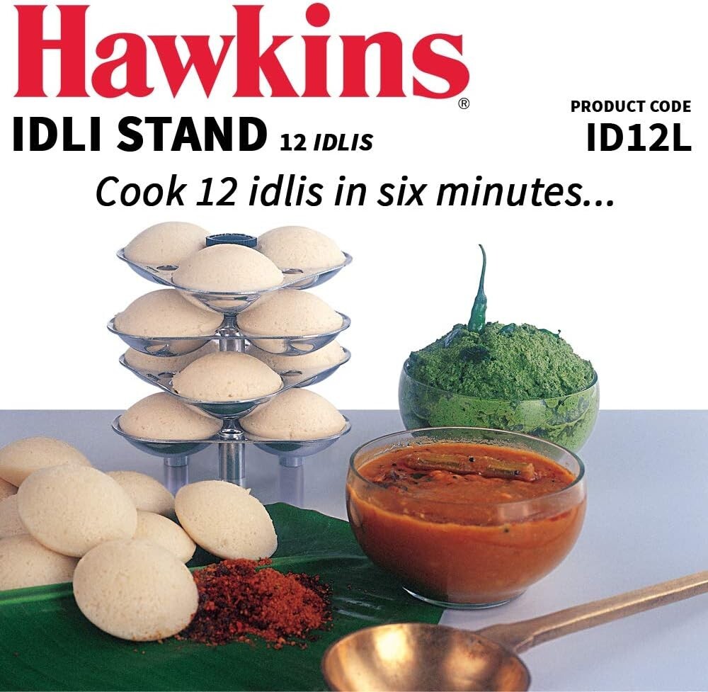 Hawkins 12 Idli Set for 5.0 Litre Pressure Cooker,Silver  Free Shipping